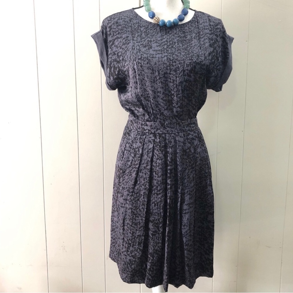 REBECCA TAYLOR Sz S Silk Blue Shortsleeve Dress - Picture 1 of 11